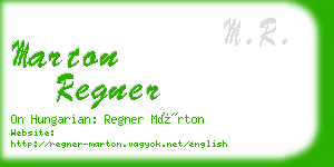 marton regner business card